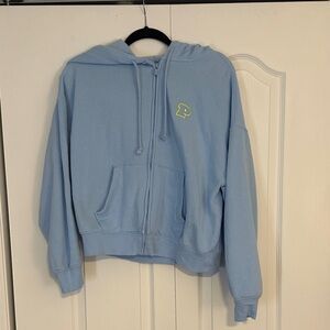 PINK light blue zip up hoodie